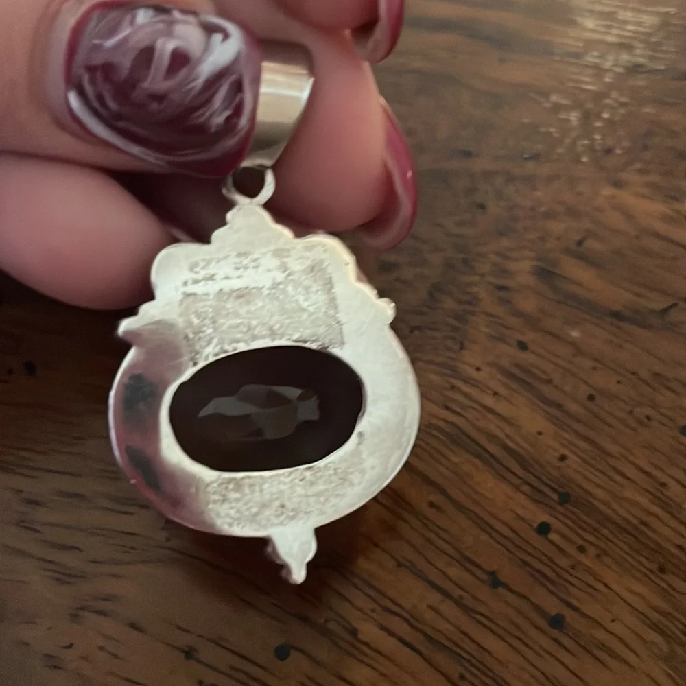 Lovely Sterling Silver Pink Quartz Pendant ๐ - Picture 2 of 7